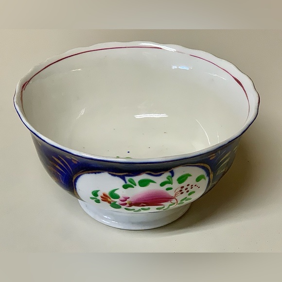 19th Century Antique Gaudy Welsh Feather Pattern Hand Painted Luster Bowl - Picture 12 of 16